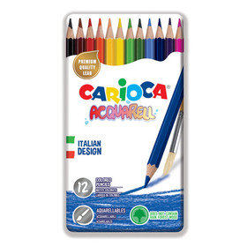 Akvarell színes ceruza 12db-os szett fém dobozban - Carioca