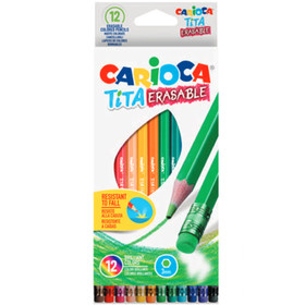 Carioca: Tita törésálló színes ceruza szett radírvéggel 12db-os