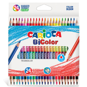 Színes ceruzakészlet kétvégű 24db-os 48 színnel - Carioca