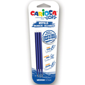 Oops kék kitörölhető tollbetét 0,7mm 3db-os szett - Carioca