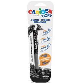 Oops fekete kitörölhető nyomógombos toll 0,7mm - Carioca