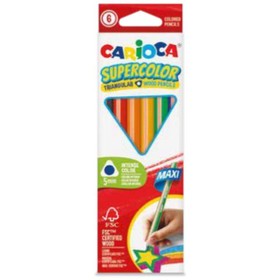 SuperColor háromszög alakú 6db-os maxi színesceruza készlet - Carioca