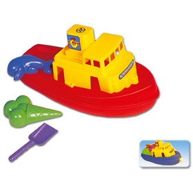Úszó kishajó homokozó formákkal - D-Toys