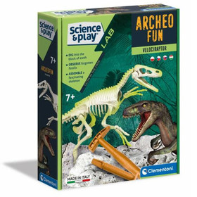 Science&Play: Archeofun Világító Velociraptor régész szett - Clementoni
