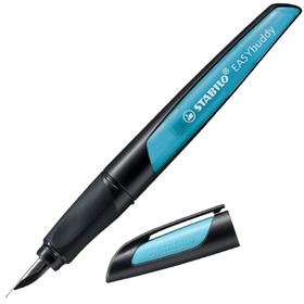 Stabilo: EASYbuddy L orrszélességű fekete-kék színű ergonomikus töltőtoll kék tintával