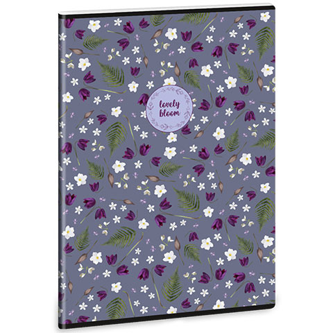 Ars Una: Lovely Bloom Bluebells extra kapcsos kockás füzet A/4