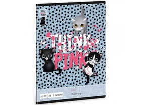 Ars Una: Think Pink cuki cicás 3. osztályos vonalas füzet 32 lapos A/5