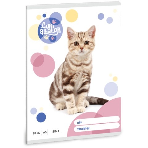 Ars Una: Cuki állatok - Amerikai rövidszőrű macska sima füzet A/5 20-32