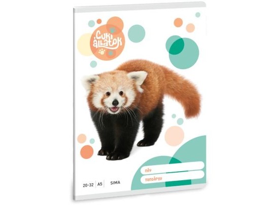 Ars Una: Cuki állatok - Vörös panda sima füzet A/5 20-32