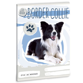 Cuki állatok - Border Collie kockás füzet A/5