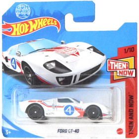 Hot Wheels: Ford GT-40 fehér kisautó 1/64 - Mattel