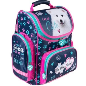 My Little Friend Kutyusos lila-rózsaszín ergonomikus iskolatáska hátizsák