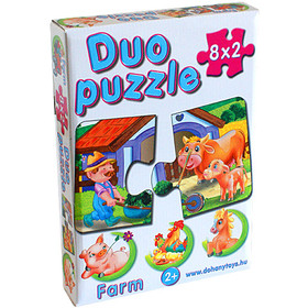 DUO Puzzle Farm állatokkal - D-Toys