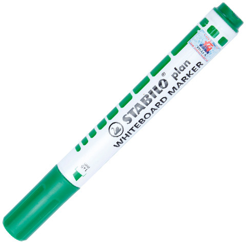 Stabilo: Plan WhiteBoard marker vágott hegyű táblafilc zöld színben