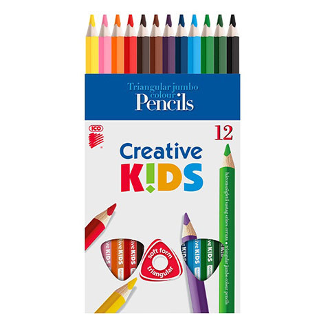 ICO: Creative Kids háromszögletű színes jumbo ceruza 12 db-os