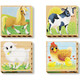 Quercetti: PlayBio Háztáji állatok 4 az 1-ben fahasáb puzzle