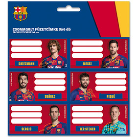 FC Barcelona játékosok csomagolt füzetcímke 3x6db