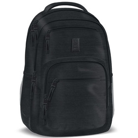 Fekete Metropolis ötrekeszes iskolatáska, hátizsák 33x49x23cm