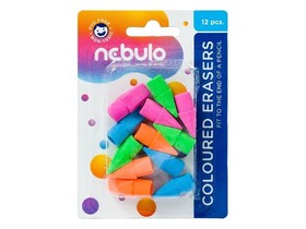 Nebulo: Színes ceruzavég radírok 12db-os szett