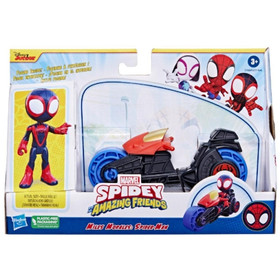 Pókember: Póki és csodálatos barátai Miles Morales játékfigura motorral - Hasbro