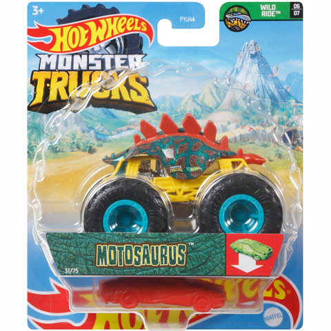 Hot Wheels: Monster Truck Motosaurus járgány roncsautóval - Mattel