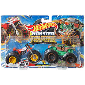 Hot Wheels - Monster Trucks Tri To Crush-Me vs Baja Buster dupla járm? csomag - Mattel