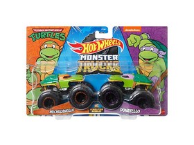 Hot Wheels - Monster Trucks Michelangelo vs Donatello dupla jármű csomag - Mattel