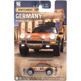 Matchbox - Németország kollekció: 1985 Porsche 911 Rally kisautó 1/64 - Mattel