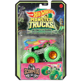 Hot Wheels Monster Trucks - Glow in the Dark Scorpedo fluoreszkáló járgány 1/64 - Mattel
