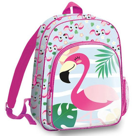 Flamingó lekerekített iskolatáska, hátizsák 36cm
