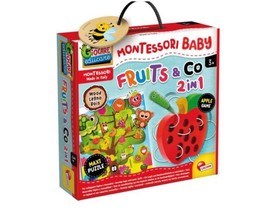 Montessori Baby: 2 az 1-ben fűzögetős fajáték és formaillesztő puzzle