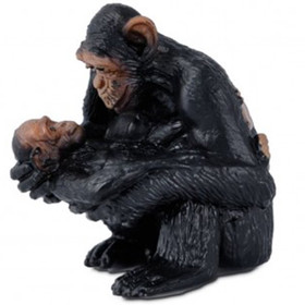 Little Wild nőstény csimpánz kölyökkel figura
