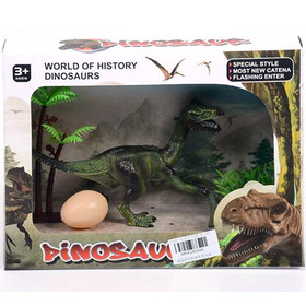 Dinoszaurusz figura tojással és növényekkel