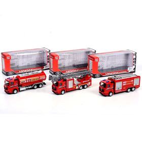 Tűzoltósági teherautók fénnyel, háromféle változatban