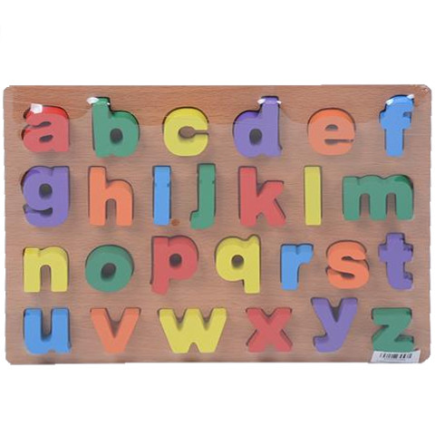 ABC kisbetűk fa formaillesztő játék