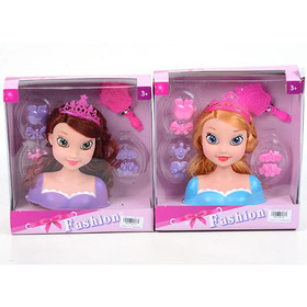 Fésülhető hercegnő babafej kiegészítőkkel kétféle változatban