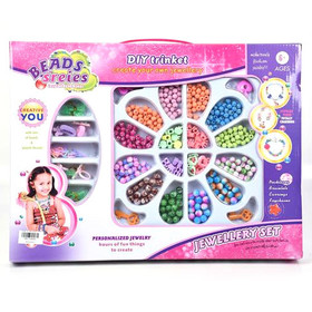 Beads Series ékszerkészítő szett gyöngyökkel, hajgumival és medállal