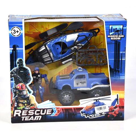 Rescue Team rendőrségi játékszett Jeep-el és kiegészítőkkel