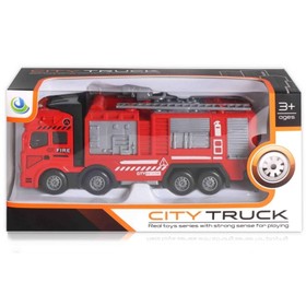City Truck: Négytengelyes fém tűzoltóautó modell - fénnyel és hanggal