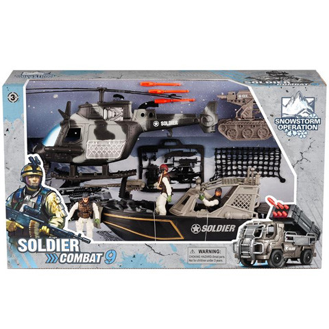 Soldier Force 9 Katonai játék szett hajóval és helikopterrel