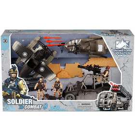Soldier Force 9 Katonai játék szett hidroplánnal és kutyával