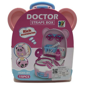Orvosi játékszett pink macis tárolóban kiegészítőkkel