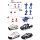 Rendőrségi készlet járművekkel, játékfigurákkal és kiegészítőkkel 16db-os szett