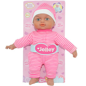 Jelley baba csíkos ruhában 25cm