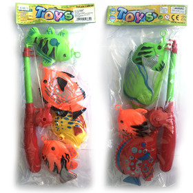 Műanyag színes horgászjáték szett kétféle változatban