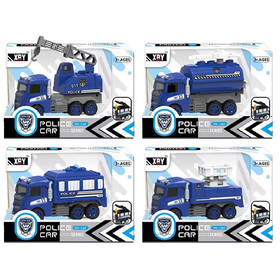 Rendőrségi kék-fehér kamion többféle változatban