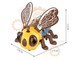 Bee a boldog méhecske fénnyel és mozgó funkcióval 17cm