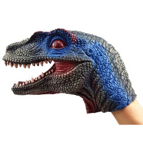 Velociraptor dinoszaurusz kézbáb kék csíkkal