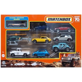 Matchbox: 9 db-os kisautó szett pick-up autóval és más járgányokkal - Mattel
